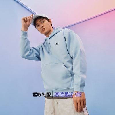 阿迪达斯男女款加绒连帽套头卫衣