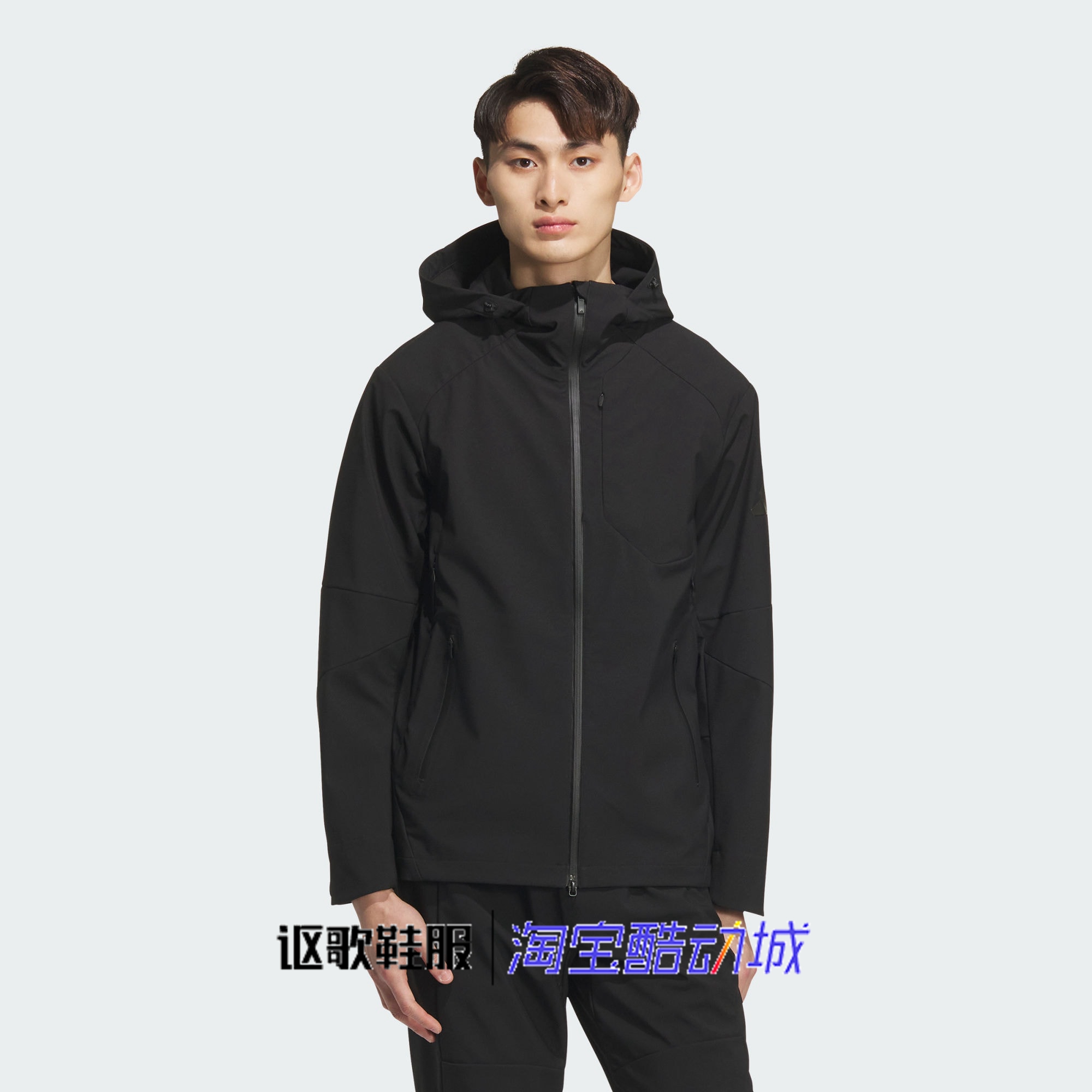 阿迪达斯男子防风拒水连帽外套