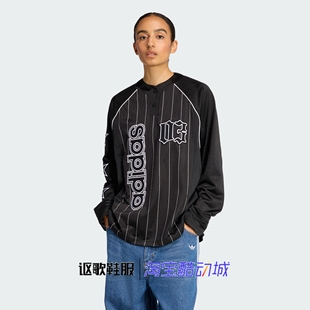 T恤KC6282 棒球风宽松休闲长袖 KC6283 美式 阿迪达斯三叶草女新款