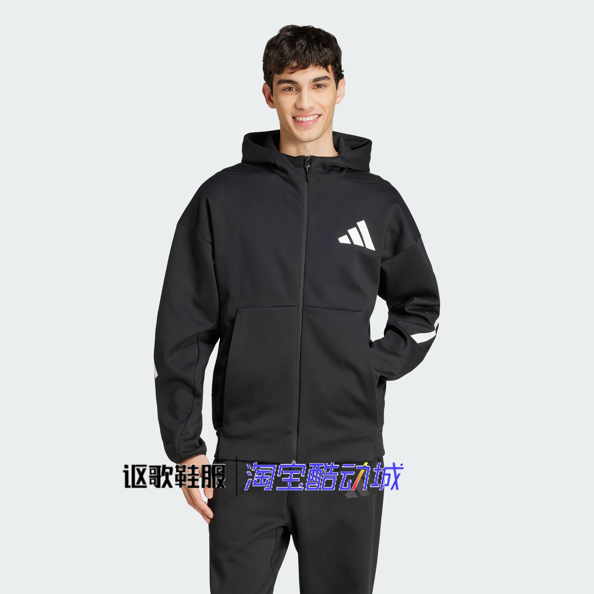 阿迪达斯男子秋季连帽夹克外套