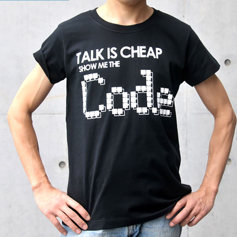 talk is cheap,show me the code程序员linux操作系统深灰短袖T恤 男装 T恤 原图主图