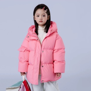 男童女童加厚连帽中长款 新款 白鸭绒保暖外套潮 冬季 儿童羽绒服韩版