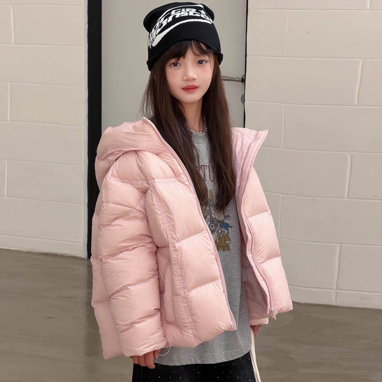 韩国新款云朵90白鸭绒儿童羽绒服男童女童加厚宽松休闲面包服外套