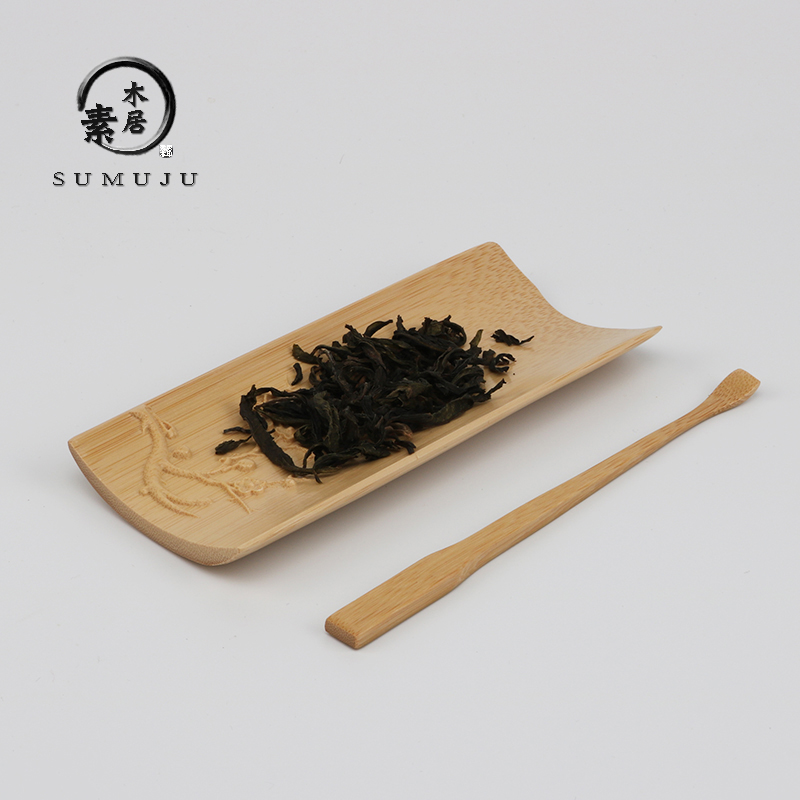 赏茶荷竹节四件套精雕茶则茶针