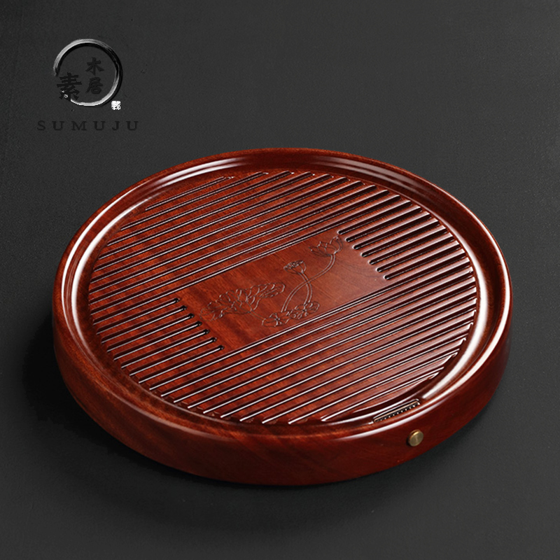 茶盘花梨木圆形大号办公室整块