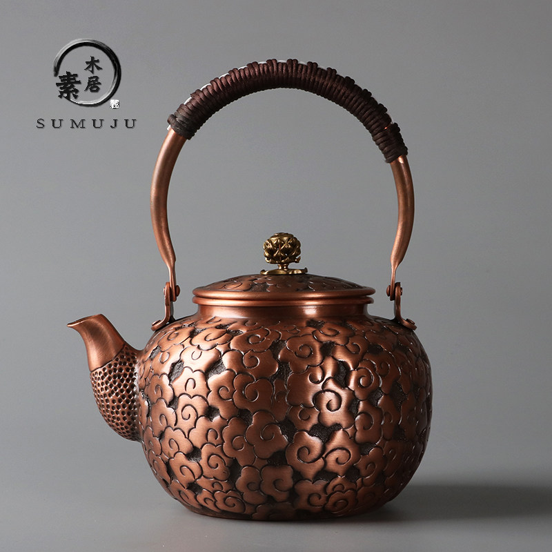 铜茶壶烧水壶家用纯铜手工铜壶大号紫铜煮茶泡茶壶电陶炉茶具套装,餐饮具,茶壶,淘宝优惠券,粉丝福利购,淘宝优惠卷