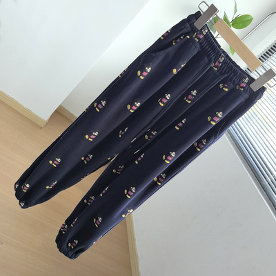 130-160 童艺 女童休闲裤春季小女孩米奇束脚针织运动裤子中大童