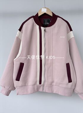 女生女童女士外套秋季亲子装加厚拉链衫棒球服休闲宽松上衣
