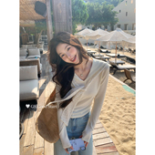 女D0038W 甜美减龄波点飘带设计感针织衫 GS.GOOD START十三行春季