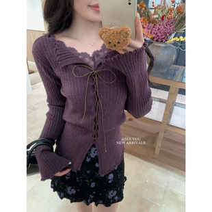 SEE YOU十三行秋冬新款韩系设计感绑带修身纸片人显瘦衬衫女LC039