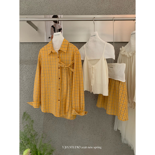 高腰半身裙套装 蕾花背心 女5525 伊嘉十三行春夏设计感衬衫 Y.JIA