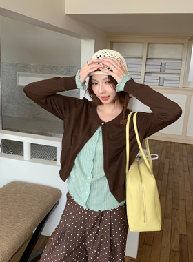 LEMMY-十三行2025秋季新款韩系假两件舒适百搭显瘦针织开衫上衣女