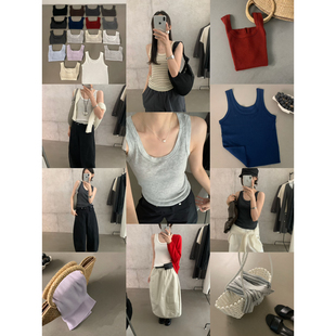 显瘦叠穿纯欲氛围感U领针织背心女M3317 修身 LOVELY十三行秋季 新款