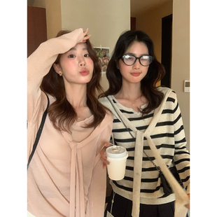 女00 假两件披肩针织衫 8108 LIMON柠檬绿茶纸片人穿搭春夏新款 THE