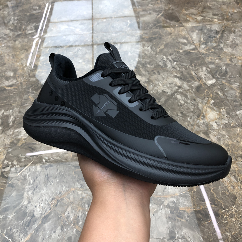 秋冬季男士加绒棉鞋百搭厚底保暖休闲鞋轻便软底户外运动鞋男款潮