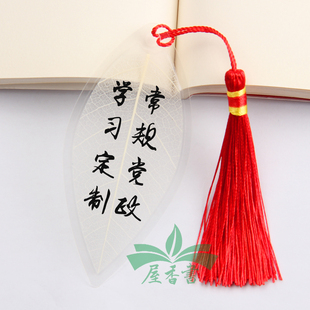 党规党章政策叶脉书签礼品 爱国主义学习活动奖小奖品