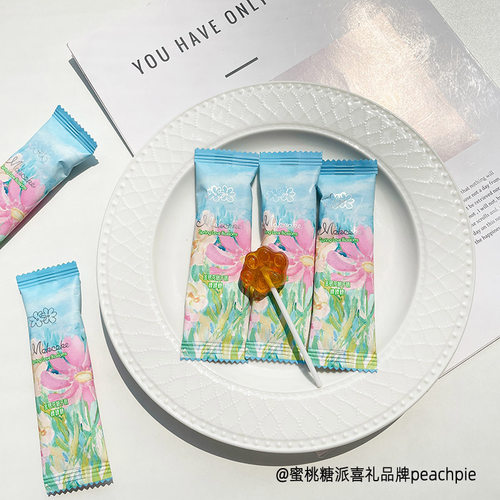 mokcoke莫可卡金银花柚子味棒棒糖高颜值网红结婚喜糖果儿童零食