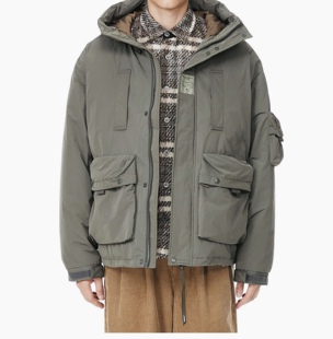 CHOCOOLATE男士秋冬百搭个性潮款连帽夹克外套羽绒服 7323