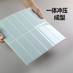 亮面仿瓷砖贴片自粘壁纸3D立体墙贴卫生间淋浴房厨房防水防油装 饰