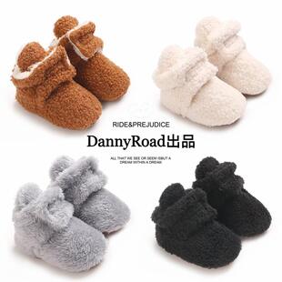 冬季新款宝宝鞋加绒加厚雪地靴短靴保暖婴儿鞋0-1软底防滑魔术贴