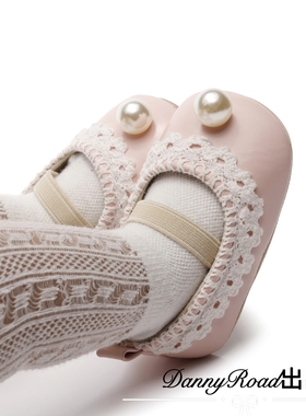 秋季新款宝宝鞋公主鞋蕾丝花边大珍珠浅口单鞋软底防滑婴儿学步鞋