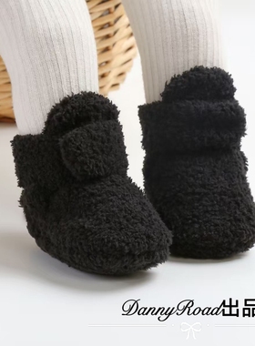 冬季新款宝宝鞋棉鞋棉靴毛毛鞋摇粒绒柔软软底婴儿鞋加绒保暖不掉