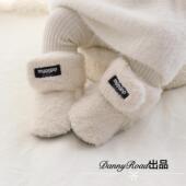 冬天宝宝棉鞋 棉靴加厚保暖毛毛靴魔术贴不掉男宝女宝10月1岁软底