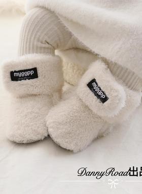 冬天宝宝棉鞋棉靴加厚保暖毛毛靴魔术贴不掉男宝女宝10月1岁软底