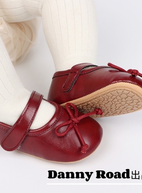 春秋新款女宝宝复古简约皮鞋软底防滑0-1岁学步鞋婴儿鞋公主鞋