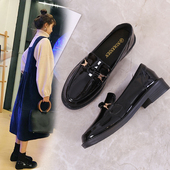 子女2025春秋新款 英伦风小皮鞋 平底豆豆乐福鞋 真皮软底鞋 休闲单鞋