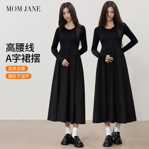 孕妇连衣裙秋冬德绒加厚外穿裙子