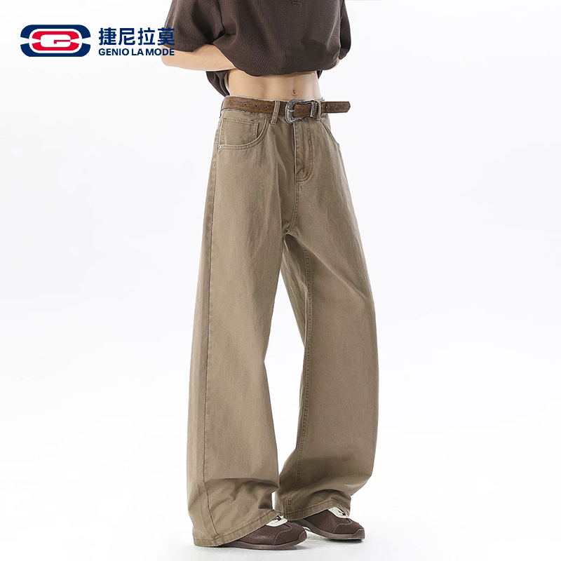 捷尼拉莫美式纯棉工装直筒休闲裤图片