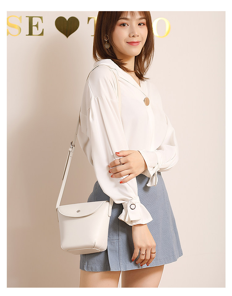 韩版小清新水桶包简约好看女孩包包包女单肩斜挎手机零钱包阿紫娜