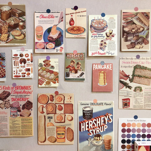 点点家复古风面包蛋糕墙贴海报