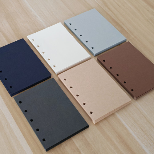 M5内页活页本手帐本子替换内芯空白彩色活页纸已打孔复古高级感