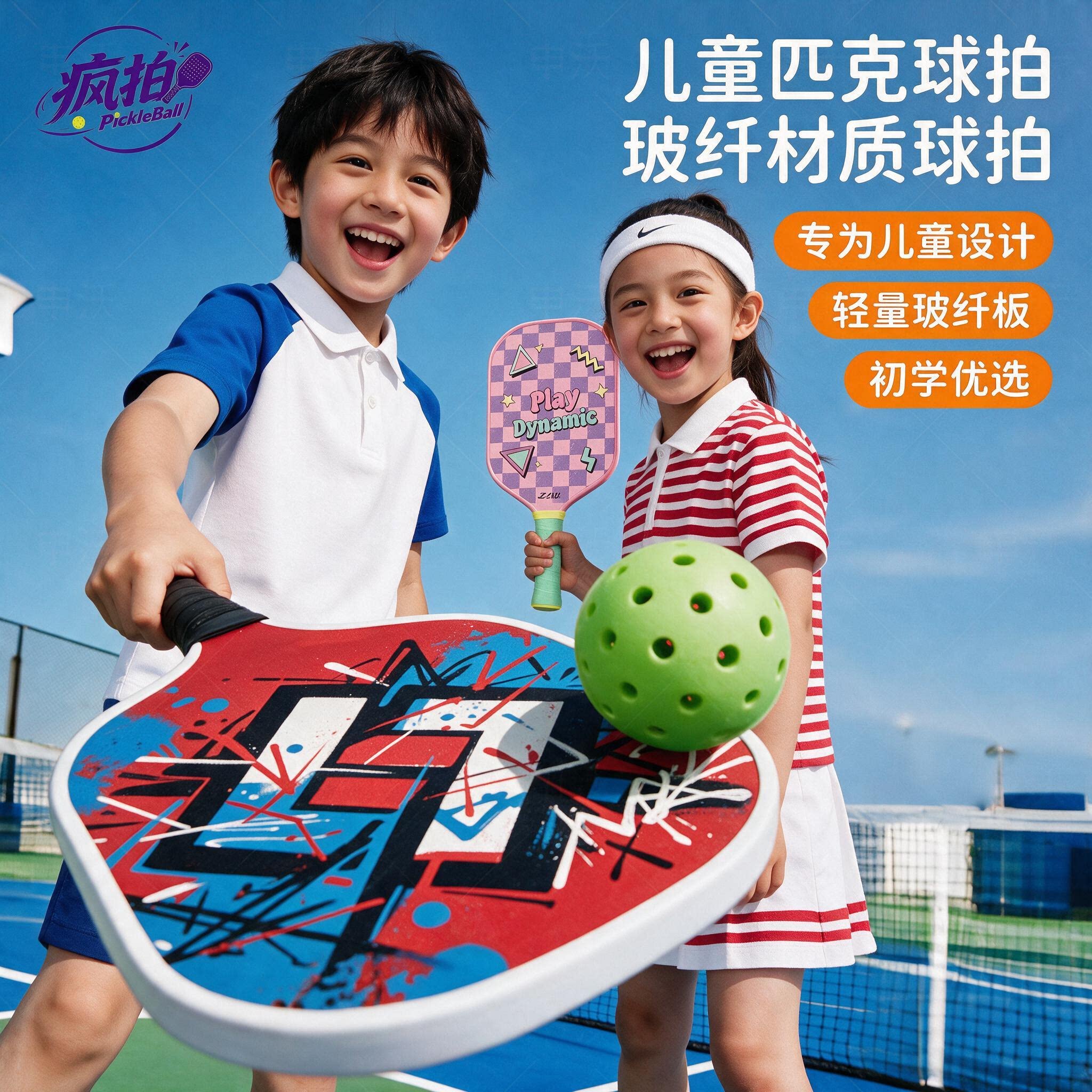 玻纤匹克球拍板全套亲子小学生儿童pickleball专业用比赛训练球拍