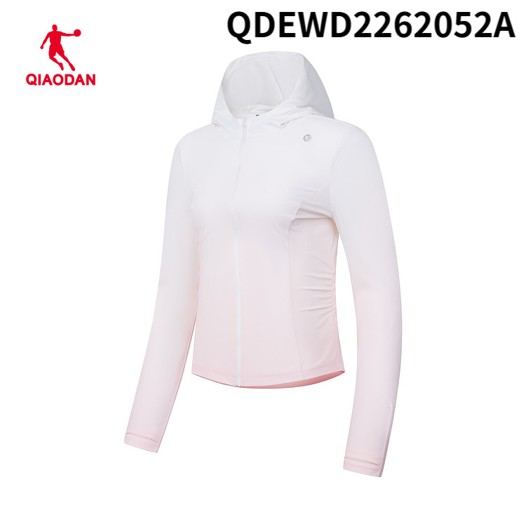 乔丹2026夏女带帽冰感遮热运动综训风衣QDEWD2262052A/B针织开衫