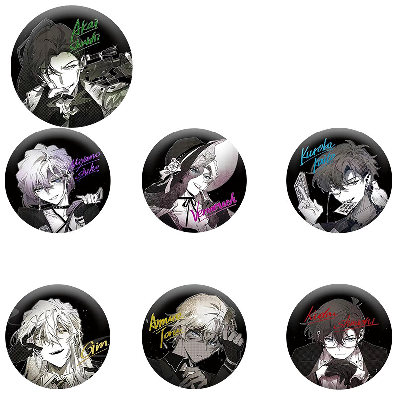 新平灰原哀秀一名侦探快斗赤安琴贝马口铁自制徽章柯南吧唧