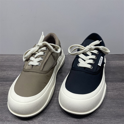 加绒低帮松糕厚底休闲板鞋子女