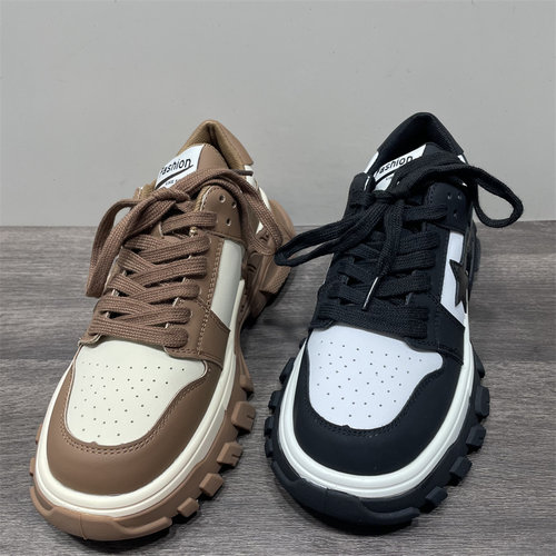 松糕板鞋女ins潮熊猫老爹鞋女