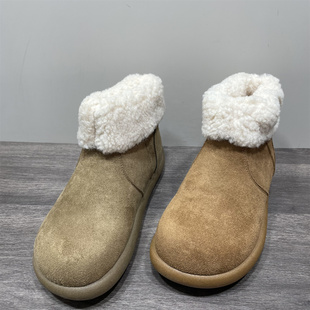 两穿毛毛短靴棉鞋 新款 女 处理保暖厚底小土豆勃肯雪地靴女冬季 断码