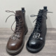 断码 处理英伦风马丁靴女冬季 加绒系带短靴女平底圆头百搭小皮靴女
