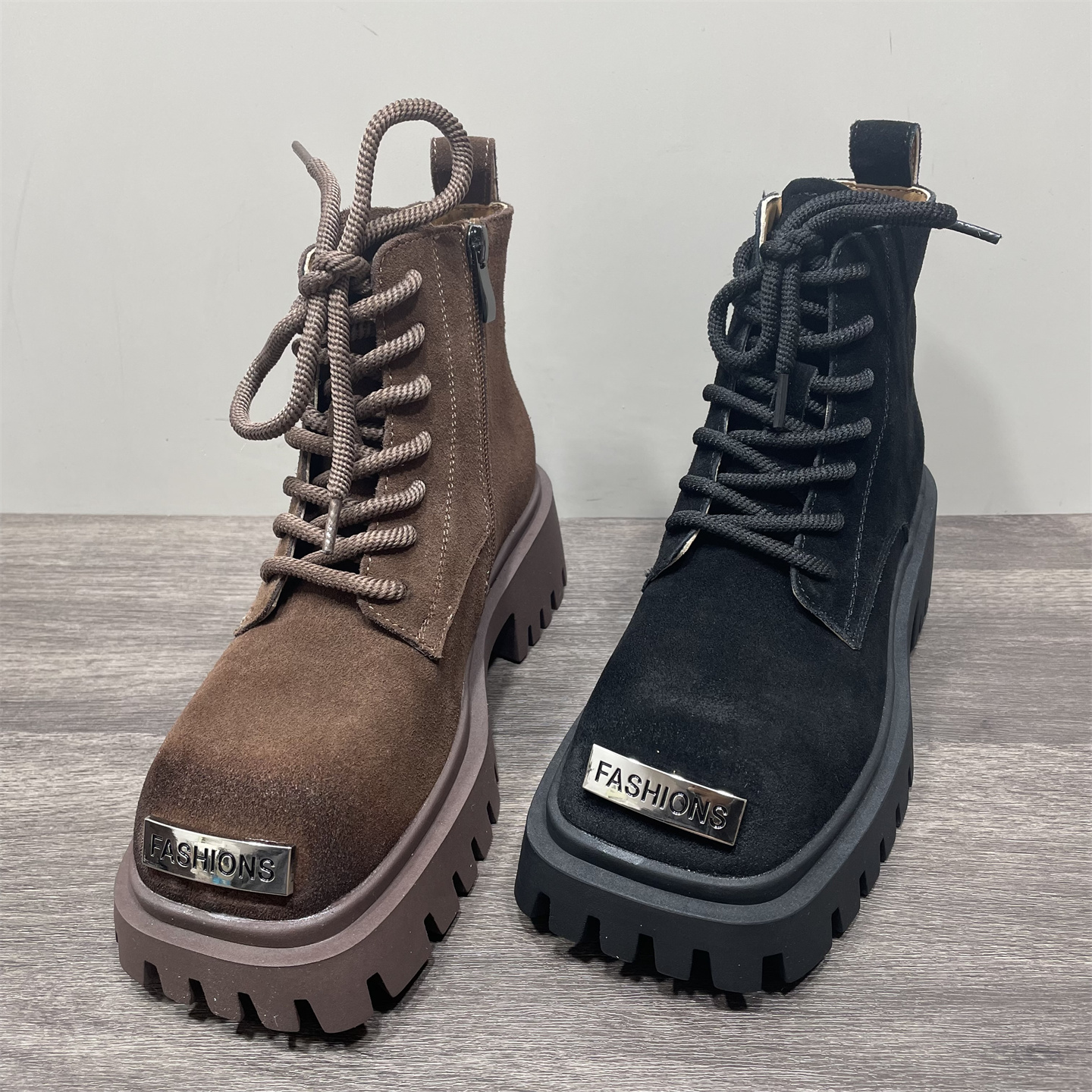 英伦风增高松糕厚底马丁靴女