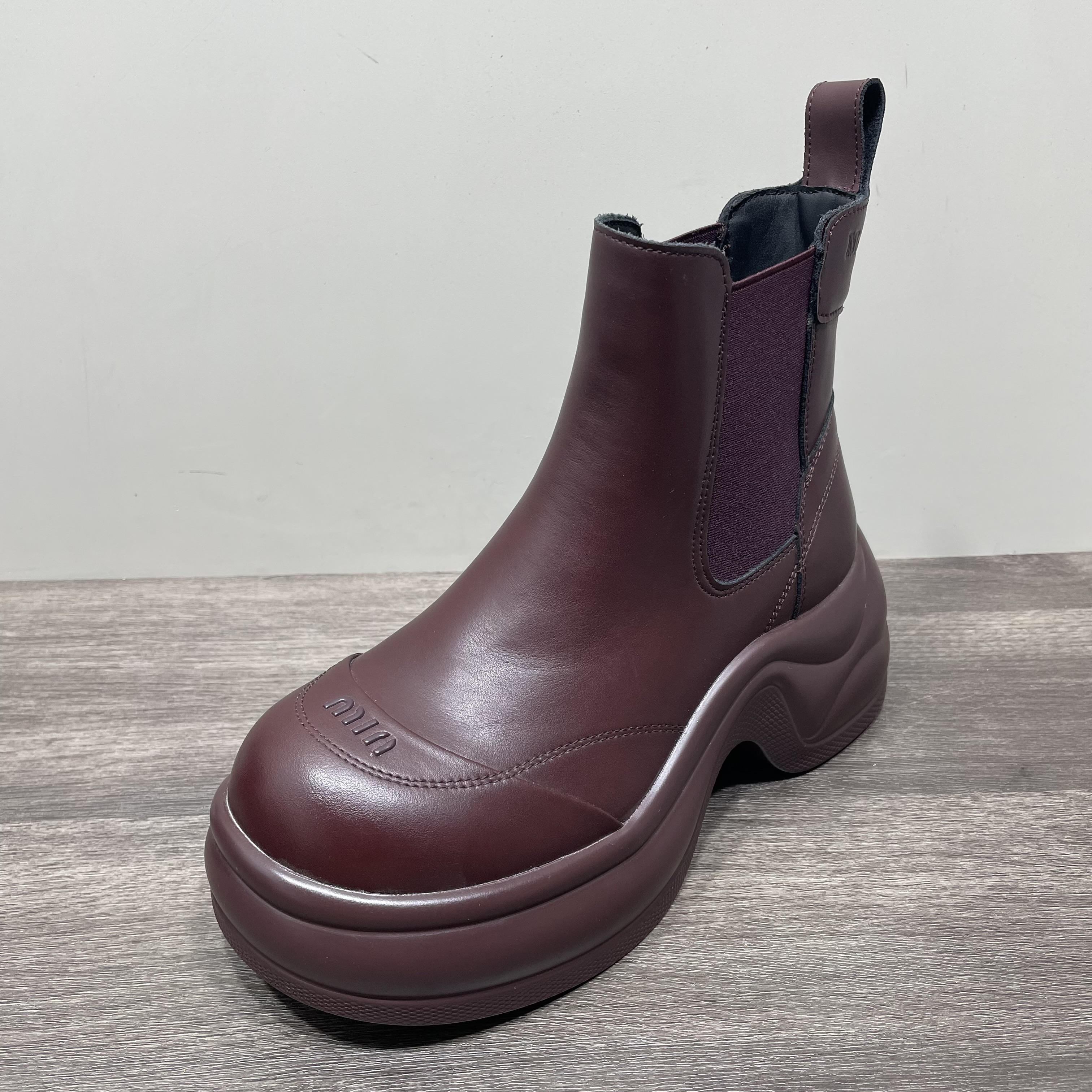 断码处理松糕底切尔西小短靴女英伦风冬季加绒增高厚底休闲马丁靴