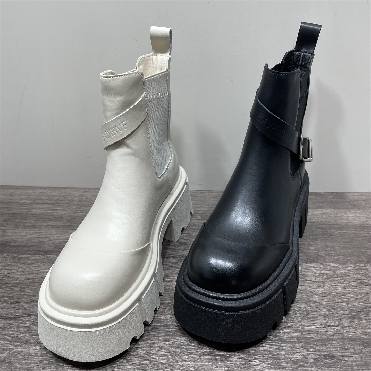 厚底切尔西靴女冬季加绒短靴