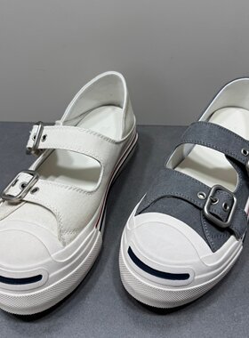 女夏款百搭休闲松糕厚底浅口板鞋