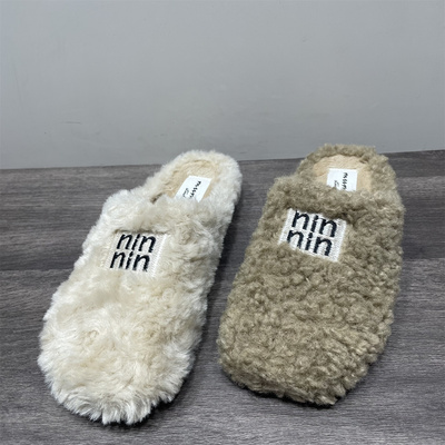 勃肯鞋包头毛毛拖鞋女外穿
