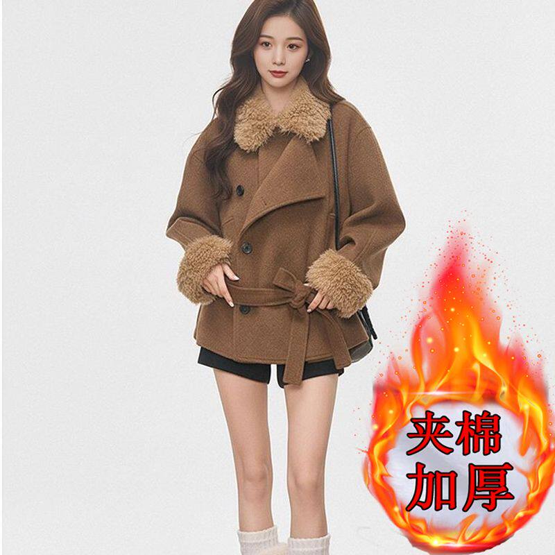复古毛领羊绒毛呢大衣女小个子内胆深冬新款韩系呢子外套厚