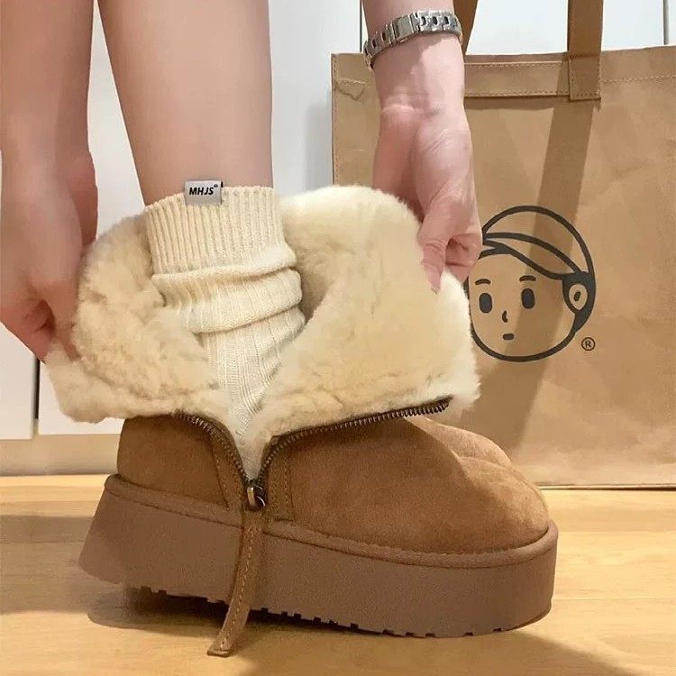 时尚百搭翻盖防寒大棉鞋女2024秋冬新增高防滑保暖加绒东北棉靴潮,女鞋,时尚雪地靴,淘宝优惠券,粉丝福利购,淘宝优惠卷