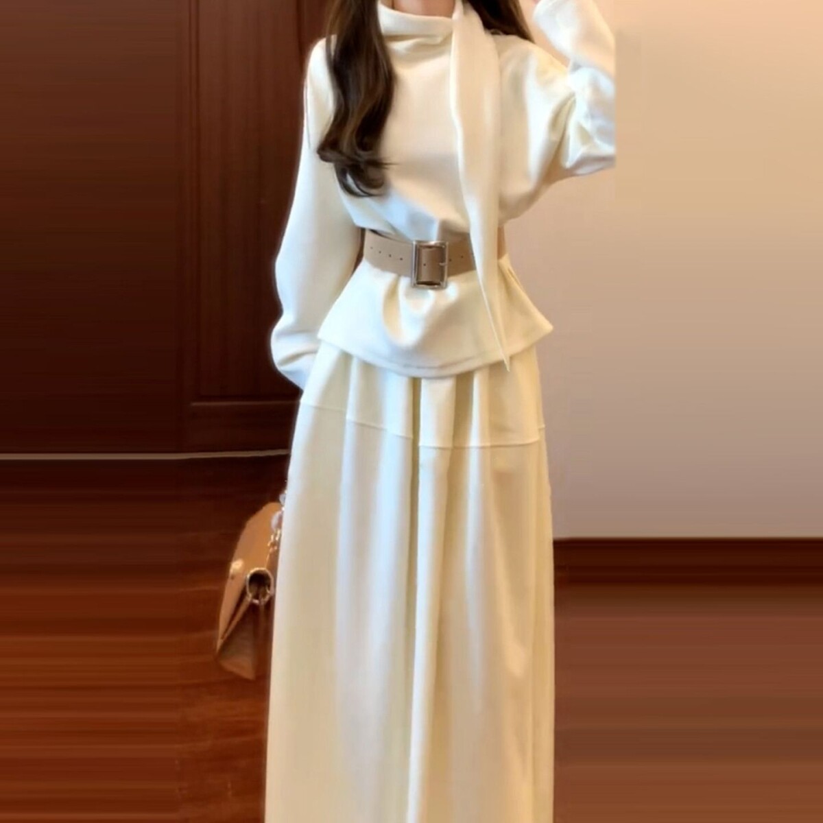 2026新款高领针织毛衣连衣裙子女装秋冬季小香风巨好看穿搭一整套